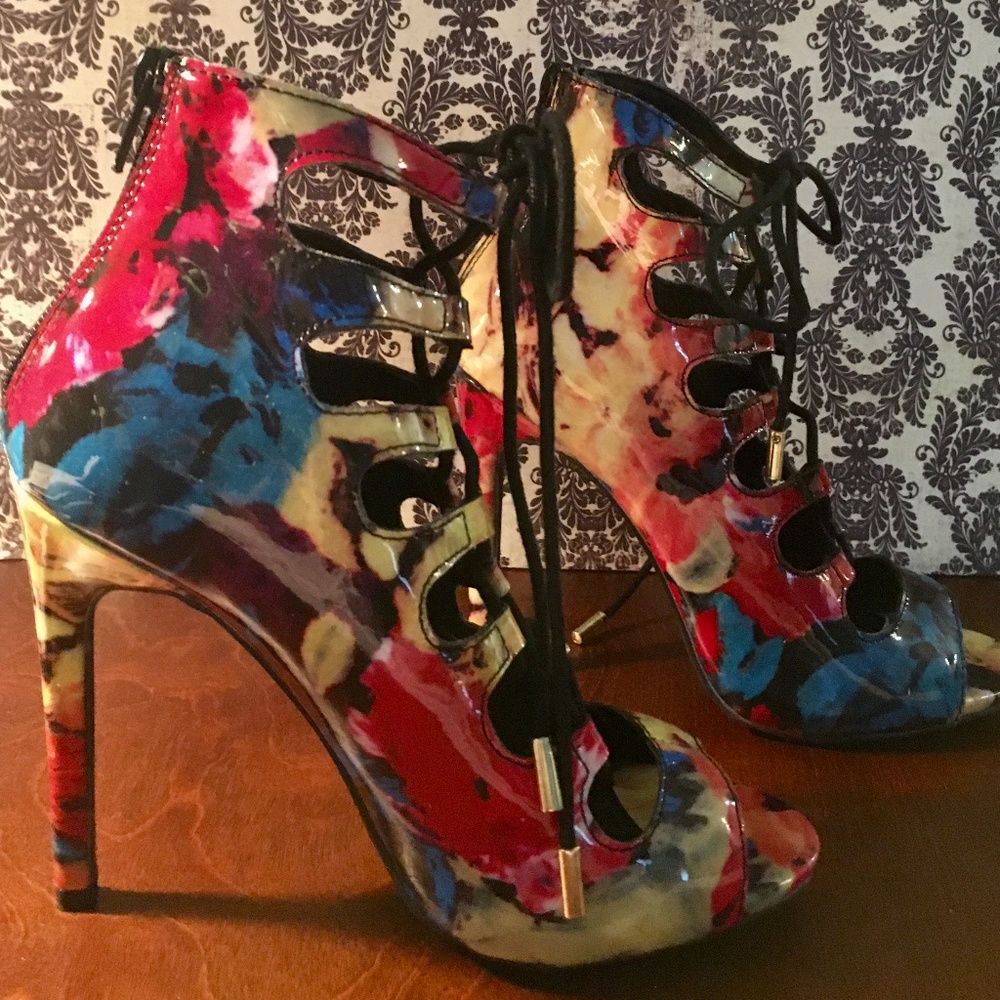 Candie's Colorful Lace-up Heels  SAY WHAT?!